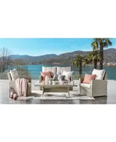 Alaterre Furniture Canaan All-Weather Wicker Outdoor Seat Love Seat with Cushions