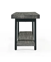 Alaterre Furniture Pomona Metal and Wood Wall Coat Hook with Bench