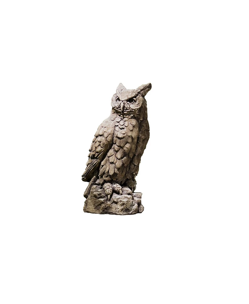 Campania International Large Horned Owl Garden Statue