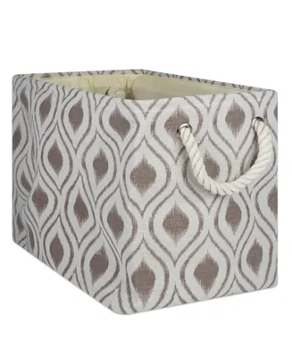 Design Imports Polyester Bin Ikat Stone Rectangle Large