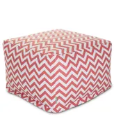 Majestic Home Goods Chevron Ottoman Square Pouf with Removable Cover 27" x 17