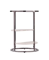 Southern Enterprises Cabot Round Side Table with Faux Stone