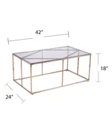 Southern Enterprises Imogen Contemporary Glass Top Cocktail Table