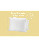 Circles Home 100% Cotton Breathable Pillow Protector with Zipper – White ( Pack