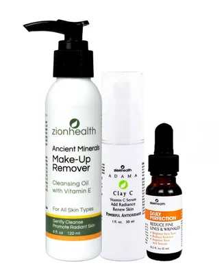 Zion Health Day For Myself Kit Cleansing Oil Make Up Remover 4 oz + Daily Perfection Serum 0.5 oz + Vitamin C Serum 1 oz