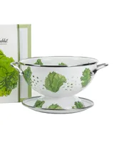 Golden Rabbit Lettuce Enamelware 2-Piece Giftboxed Colander