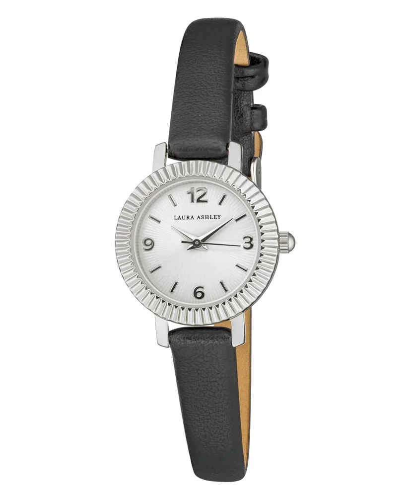 Laura Ashley Women's Coin Edge Bezel Polyurethane Strap Watch 26mm