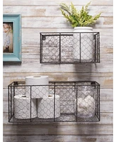 Design Imports Small Wall Mount Chicken Wire Basket Set of 2