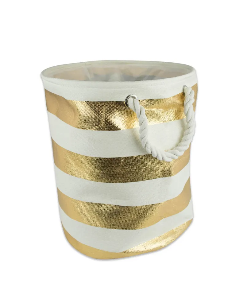 Design Imports Paper Bin Stripe Round Large