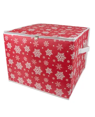 Design Imports Snowflake Print Ornament Storage Large