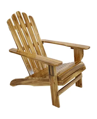 Rustic Natural Fir Adirondack Chair with Light Charred Finish - 250-Pound Weight Capacity