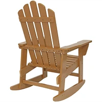 Natural Fir Wood Outdoor Adirondack Rocking Chair with Cedar Finish
