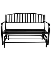 Sunnydaze Decor 50-Inch 2-Person Glider Garden Bench - 615-Pound Weight Capacity - Black