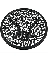 Sunnydaze Decor 3-Piece Black Outdoor Cast Aluminum Patio Bistro Set