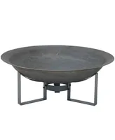 Sunnydaze Decor 24-Inch Cast Iron Modern Fire Pit Bowl with Stand - Lightweight and Portable Design