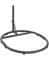 Sunnydaze Decor Steel Egg Chair Stand with Extra-Wide Round Base - Black Powder-Coated Finish - 76 Inches H