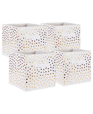 Design Imports Non-woven Polyester Cube Small Dots Square Set of 4