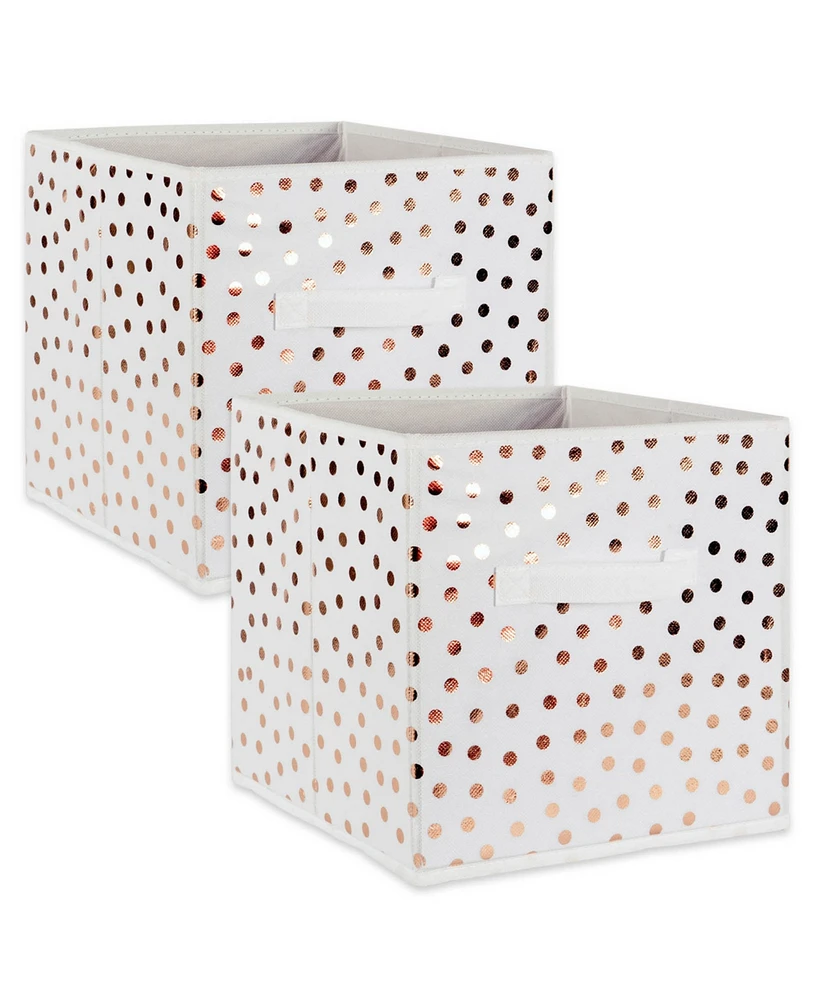 Design Imports Non-woven Polyester Cube Small Dots Set of 2