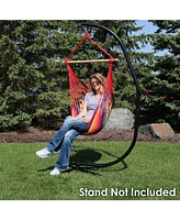Double Cushion Hanging Rope Hammock Chair Swing for Backyard and Patio - 265 lb Weight Capacity - Sunset