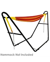 Universal Double Hammock Stand Only - 550-Pound Capacity Heavy-Duty for Outside Fits 9 to 14 Foot Hammocks Green