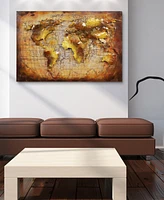Empire Art Direct Globe Mixed Media Iron Hand Painted Dimensional Wall Art, 32" x 48" x 2"