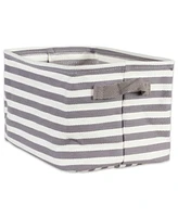 Design Imports Polyethylene Coated Herringbone Woven Cotton Laundry Bin Stripe Rectangle Set of 3