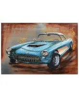 Empire Art Direct Blue car Mixed Media Iron Hand Painted Dimensional Wall Art, 32" x 48" x 2.4"