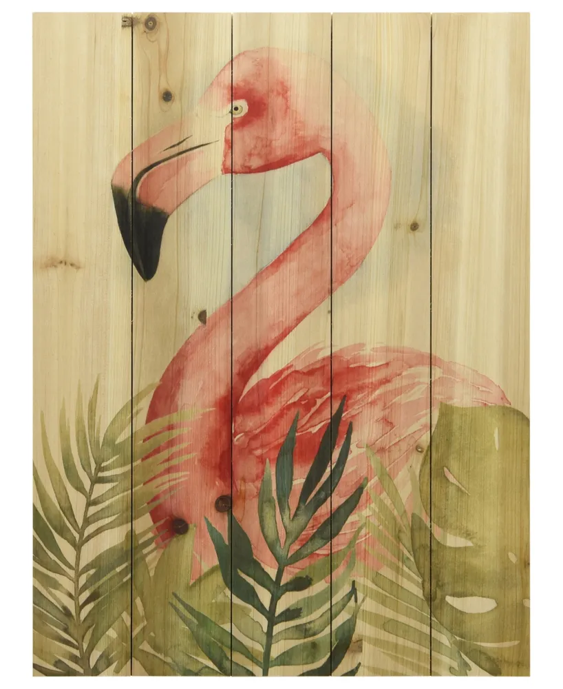 Empire Art Direct Watercolor Flamingo Composition Ii Arte de Legno Digital Print on Solid Wood Wall Art, 24" x 18" x 1.5"