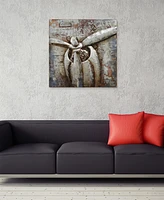 Empire Art Direct Retro Airplane 1 Mixed Media Iron Hand Painted Dimensional Wall Art, 32" x 32" x 3"