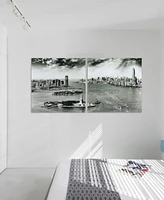 Empire Art Direct New York Skyline A B Frameless Free Floating Tempered Glass Panel Graphic Wall Art, 36" x 36" x 0.2"