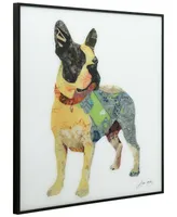 Empire Art Direct Boston Terrier 1 and 2 Reverse Printed Art Glass Collection and Anodized Aluminum Frame Glass Dog Wall Art, 24" x 24" x 1"