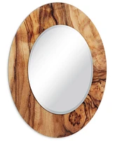 Empire Art Direct Forest Round Beveled Wall Mirror on Free Floating Reverse Printed Tempered Art Glass, 36" x 36" x 0.4"