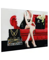 Empire Art Direct The Lady The Gentleman Frameless Free Floating Tempered Glass Panel Graphic Wall Art, 32" x 48" x 0.2"