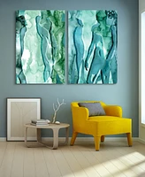 Empire Art Direct Water Women I Ii Frameless Free Floating Tempered Art Glass Wall Art, 48" x 32" x 0.2"