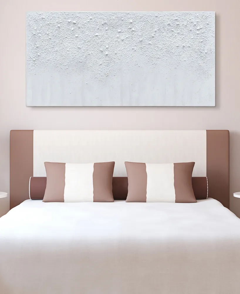 Empire Art Direct White Snow A Textured Metallic Hand Painted Wall Art by Martin Edwards, 24" x 48" x 1.5"