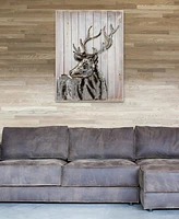 Empire Art Direct Deer 2Handed Painted Iron Wall sculpture on Wooden Wall Art, 40" x 30" x 2.8"