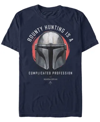 Fifth Sun Star Wars The Mandalorian a Complicated Profession Portrait Short Sleeve Men's T-shirt