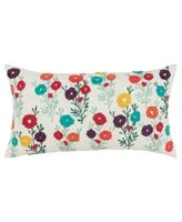 Rizzy Home Floral Polyester Filled Decorative Pillow, 14" x 26"