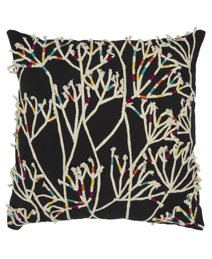 20x20 Oversize Solid Square Throw Pillow Black - Rizzy Home