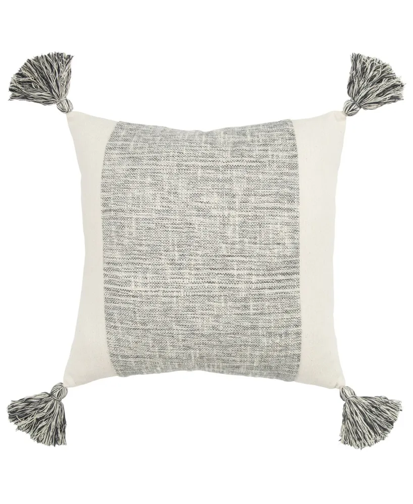 Rizzy Home Grid Polyester Filled Decorative Pillow, 20" x 20"