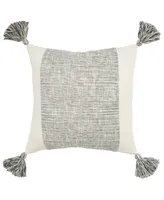 Rizzy Home Grid Polyester Filled Decorative Pillow, 20" x 20"