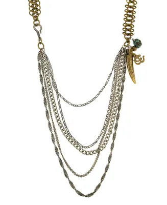 T.r.u. by 1928 Mixed Metal Multi Swag Layer Charm Necklace