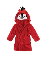 Hudson Baby Infant Girl Plush Animal Bathrobe, Penguin, 0-9 Months