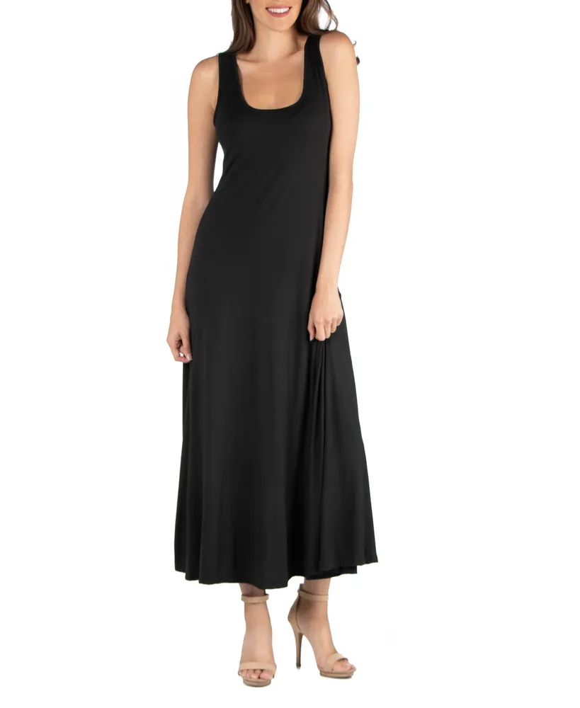 24seven Comfort Apparel Slim Fit A-Line Sleeveless Maxi Dress