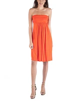 24seven Comfort Apparel Strapless Empire Waist Mini Dress