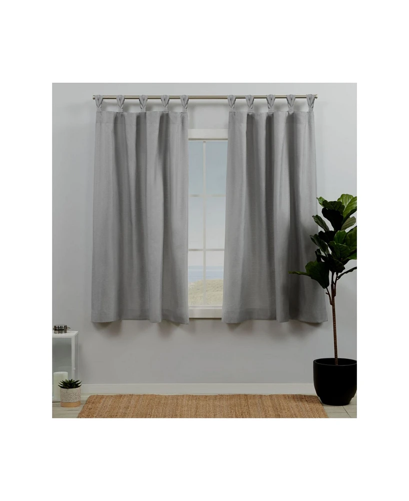 Exclusive Home Curtains Loha Linen Braided Tab Top Curtain Panel Pair