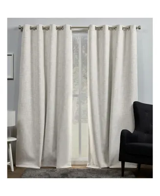 Exclusive Home Curtains Burke Blackout Grommet Top Curtain Panel Pair, 52" x 96", Set of 2