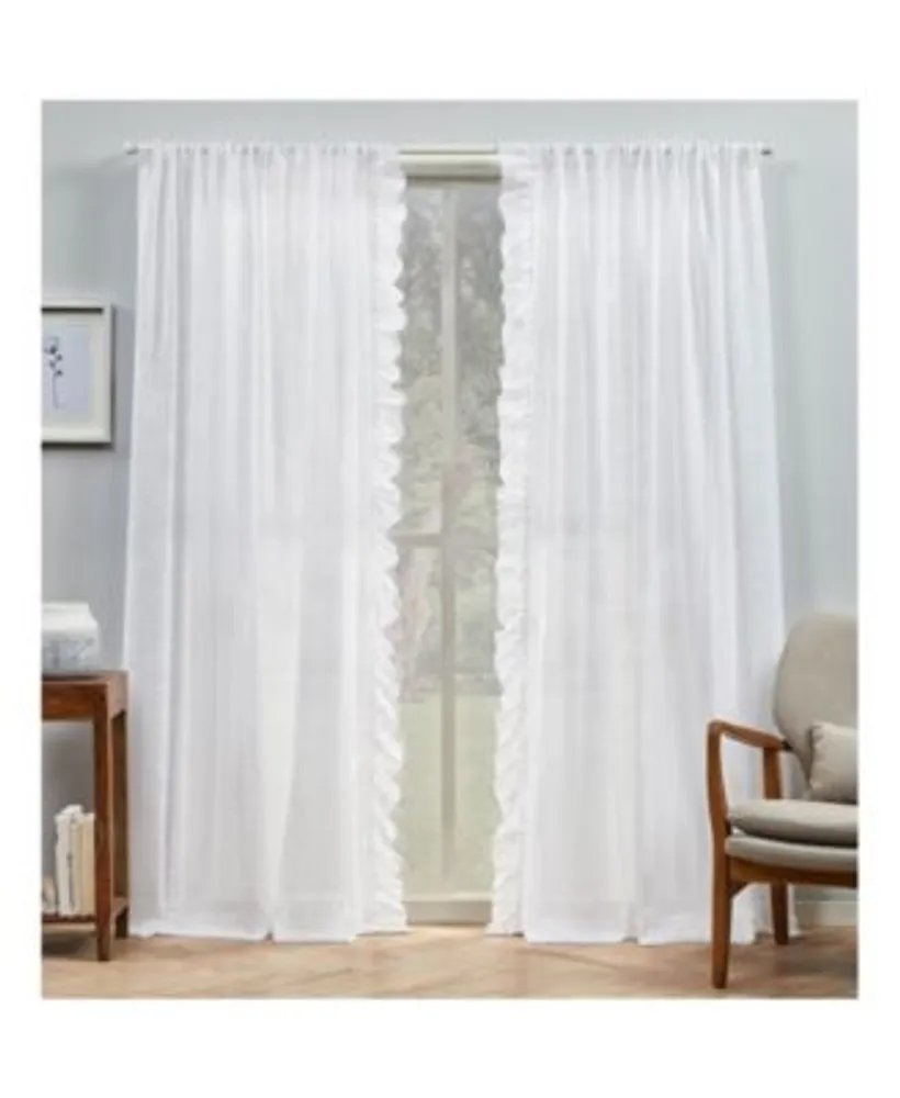 Exclusive Home Curtains Jacinta Flippable Side Ruffle Sheer Rod Pocket Curtain Panel Pair Set Of 2