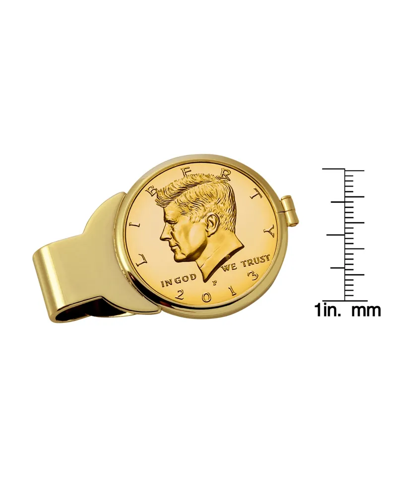 Men's American Coin Treasures Gold-Layered Jfk Half Dollar Coin Money Clip