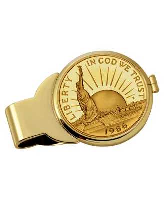 Men's American Coin Treasures Gold-Layered Statue of Liberty Commemorative Half Dollar Coin Money Clip